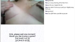 Omegle Game - Chubby Slut Abuses Tits
