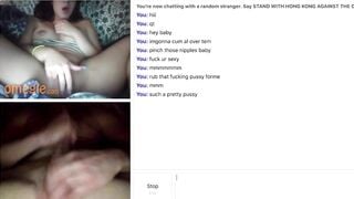 Omegle Hot Latina Plays With Big White Dick