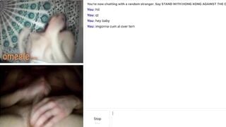 Omegle Hot Latina Plays With Big White Dick
