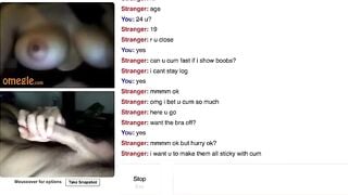 Omegle Teen Show Massive Perky Tits For My Cum