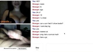 Omegle Teen Show Massive Perky Tits For My Cum