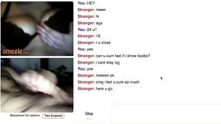 Omegle Teen Show Massive Perky Tits For My Cum