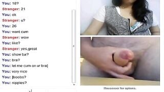 Omegle Asian Teen Watches Guy Cum