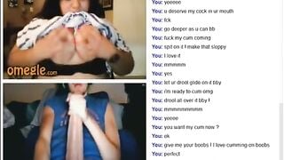 Omegle Cute BBW Suck 4 Fingers And Flash Huge Tits