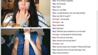 Omegle Cute BBW Suck 4 Fingers And Flash Huge Tits