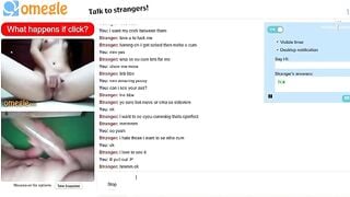 Omegle Girl Rubs Pussy Plus Fleshlight Jerk And Cu