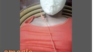 Omegle Masked Indian Girl Plays With Tits