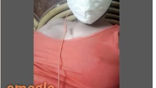 Omegle Masked Indian Girl Plays With Tits