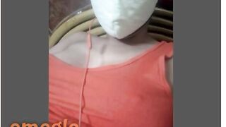 Omegle Masked Indian Girl Plays With Tits