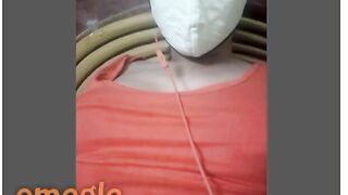 Omegle Masked Indian Girl Plays With Tits