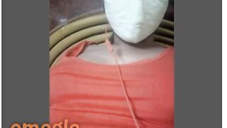 Omegle Masked Indian Girl Plays With Tits