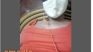 Omegle Masked Indian Girl Plays With Tits