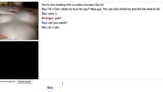 Girl Plays With Tits And Makes Guy Dildo Ass