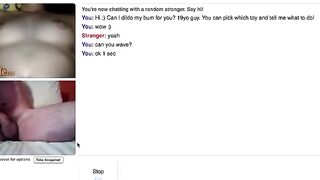 Girl Plays With Tits And Makes Guy Dildo Ass