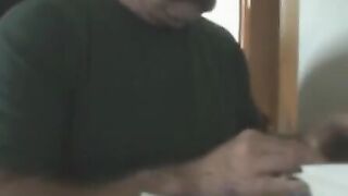 Big Moustache Biker Gets Caught Wanking When Wife