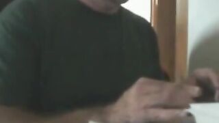 Big Moustache Biker Gets Caught Wanking When Wife