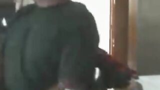 Big Moustache Biker Gets Caught Wanking When Wife