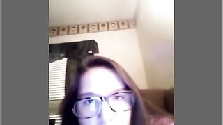 Nerdy Teen Flashes On Cam