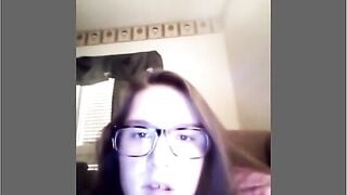 Nerdy Teen Flashes On Cam