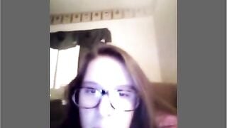 Nerdy Teen Flashes On Cam