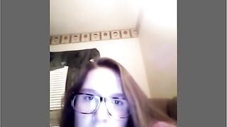 Nerdy Teen Flashes On Cam