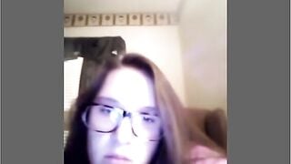 Nerdy Teen Flashes On Cam
