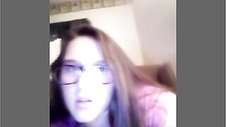 Nerdy Teen Flashes On Cam