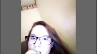 Nerdy Teen Flashes On Cam