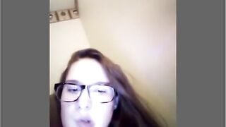 Nerdy Teen Flashes On Cam