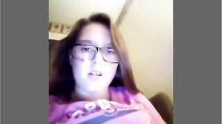 Nerdy Teen Flashes On Cam