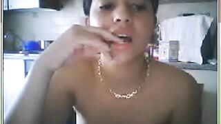 Latina Spreading On Webcam
