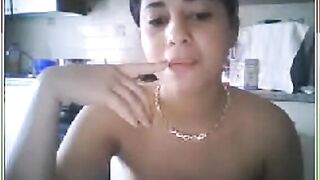 Latina Spreading On Webcam