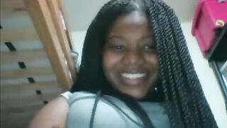 HOT BUSTY EBONY GIRL FINISHES THE OMEGLE GAME