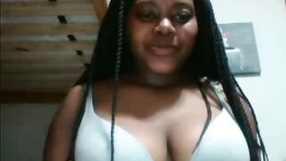 HOT BUSTY EBONY GIRL FINISHES THE OMEGLE GAME
