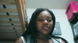 HOT BUSTY EBONY GIRL FINISHES THE OMEGLE GAME