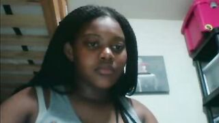 HOT BUSTY EBONY GIRL FINISHES THE OMEGLE GAME