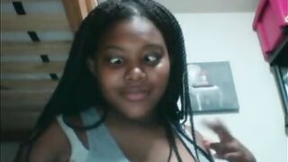 HOT BUSTY EBONY GIRL FINISHES THE OMEGLE GAME
