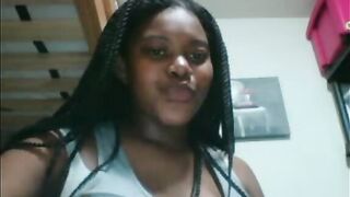 HOT BUSTY EBONY GIRL FINISHES THE OMEGLE GAME