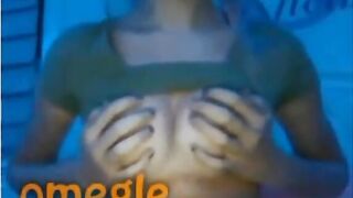 Omegle Teen Squeezes Tits And Licks Finger