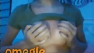 Omegle Teen Squeezes Tits And Licks Finger