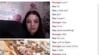 Submissive Boy Cums For Sexy Teen Girl On Omegle