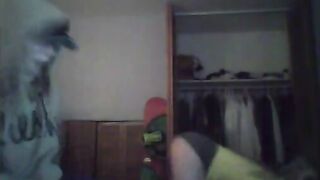 Two blonde teens twerk