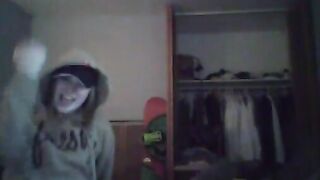 Two blonde teens twerk