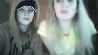 Two blonde teens twerk