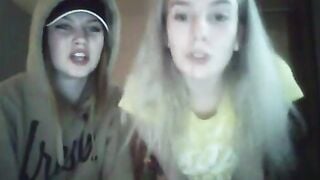 Two blonde teens twerk