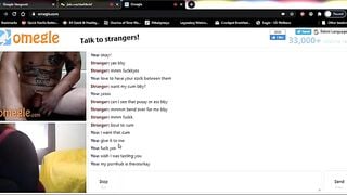 Making Tattoo Hottie Cum on Omegle
