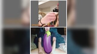 Omegle blonde mouth open tongue out reaction