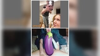 Omegle blonde mouth open tongue out reaction