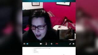 Huge Cumshot Reaction on Skype