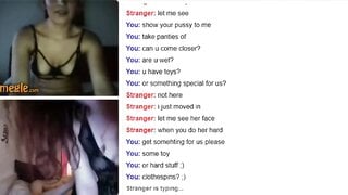 Hot Girl Cums with Couple on Omegle